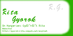 rita gyorok business card